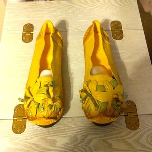 Yellow Eocofy Flats Size 9